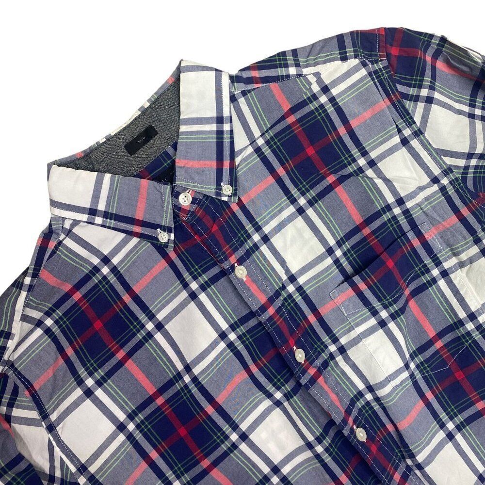 J. Crew Mens Slim Fit Plaid Button Down Size Large